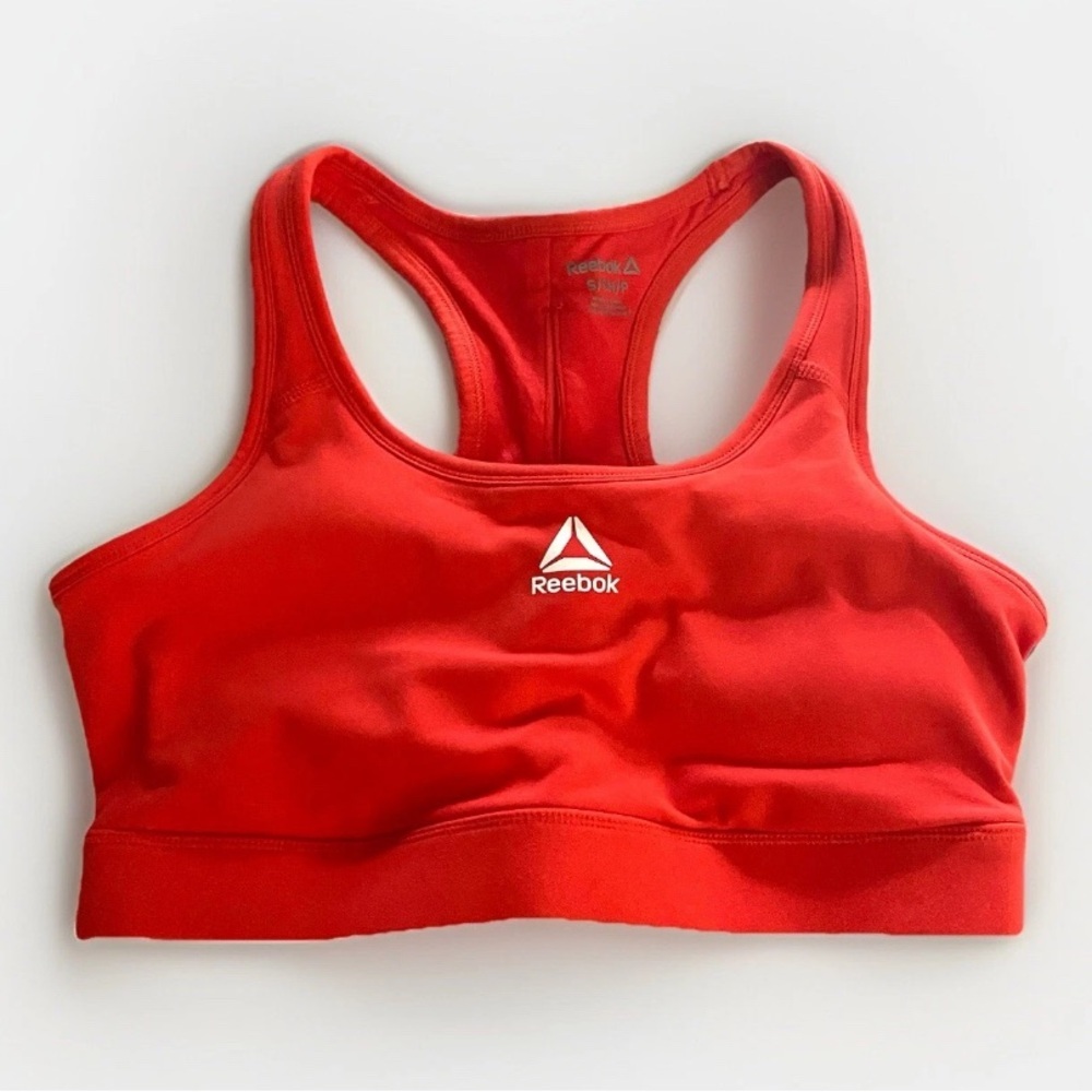 Reebok Bra Womens Large Sports Racerback Logo Athletic Red Size Small